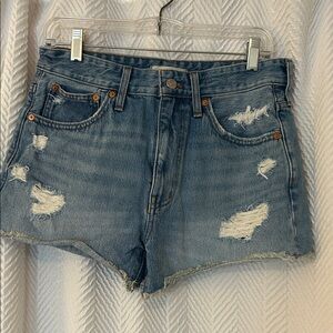 Madewell Light Blue Distressed Jean Shorts
